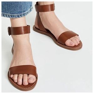 Madewell brown leather boardwalk sandals